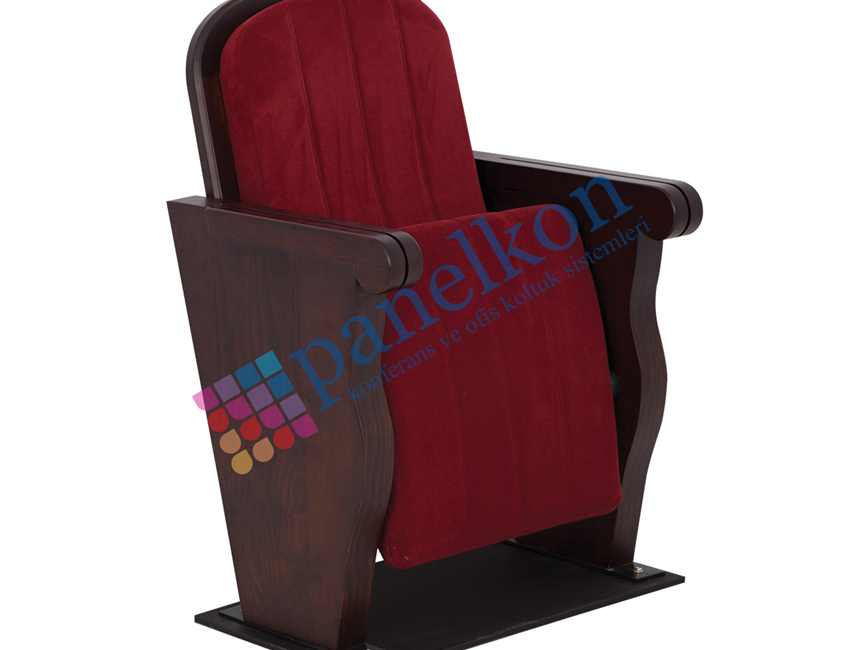 Happy Long Wooden Arm Chair with a Knob on the Armrest, Complete Wooden Back