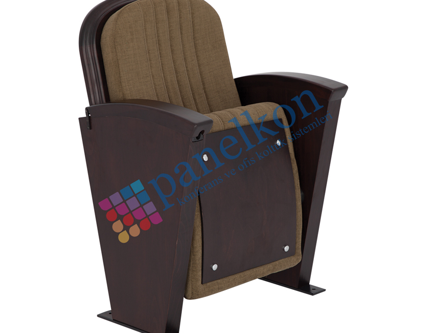 Happy Long Wooden Arm Wooden Back and Seat Chair with Built-in Writing Table