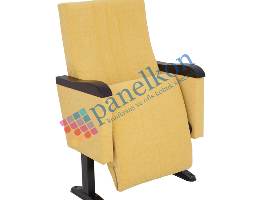 Ilgın wooden armrest, half wooden backrest, and upholstered seat