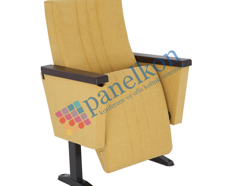 Ilgın wooden armrest chair with an internal foldable table, fully upholstered back and seat.