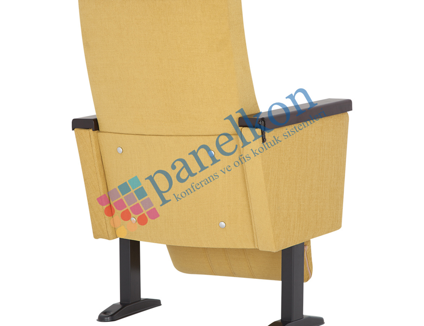 Ilgın wooden armrest chair with an internal foldable table, fully upholstered back and seat.