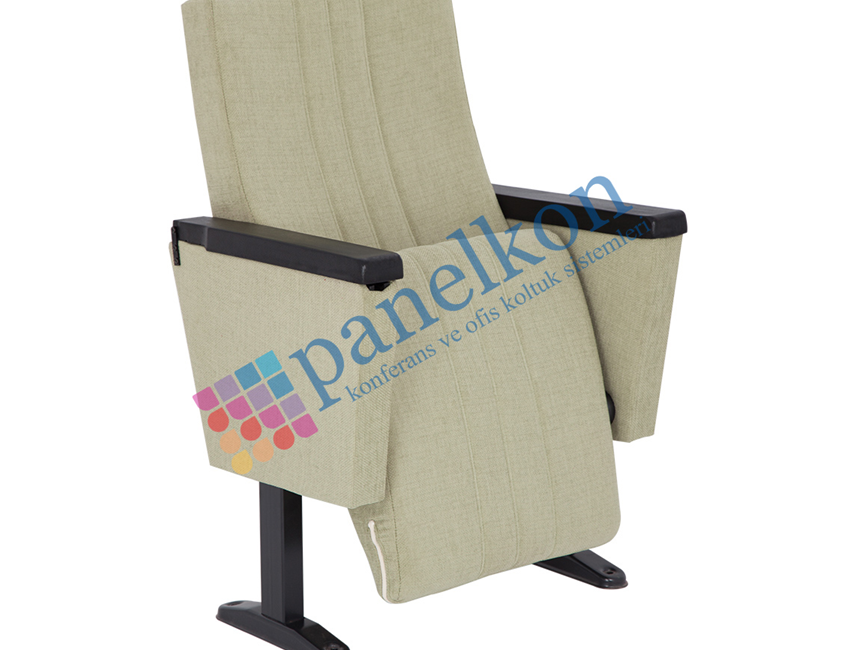 Ilgın polyurethane chair with complete upholstery for the back and seat, featuring an internal foldable table.