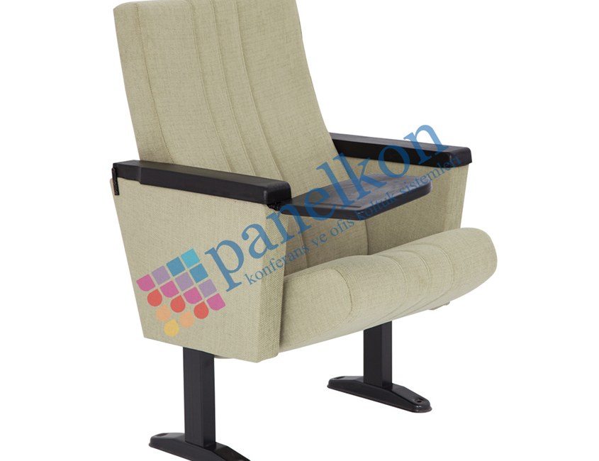 Ilgın polyurethane chair with complete upholstery for the back and seat, featuring an internal foldable table.