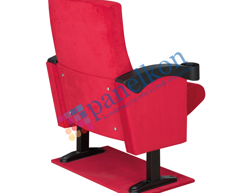 Ilgın Plastic Armchair with Cup Holder, Backrest, and Upholstered Seat Conference Chair