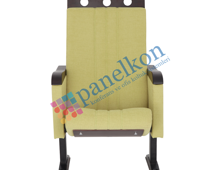 Ilgın Luxury Closed-Arm Chair With Wooden Armrest, Wooden Backrest, And Wooden Seat.