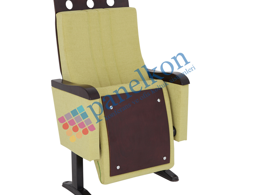 Ilgın Luxury Closed-Arm Chair With Wooden Armrest, Wooden Backrest, And Wooden Seat.