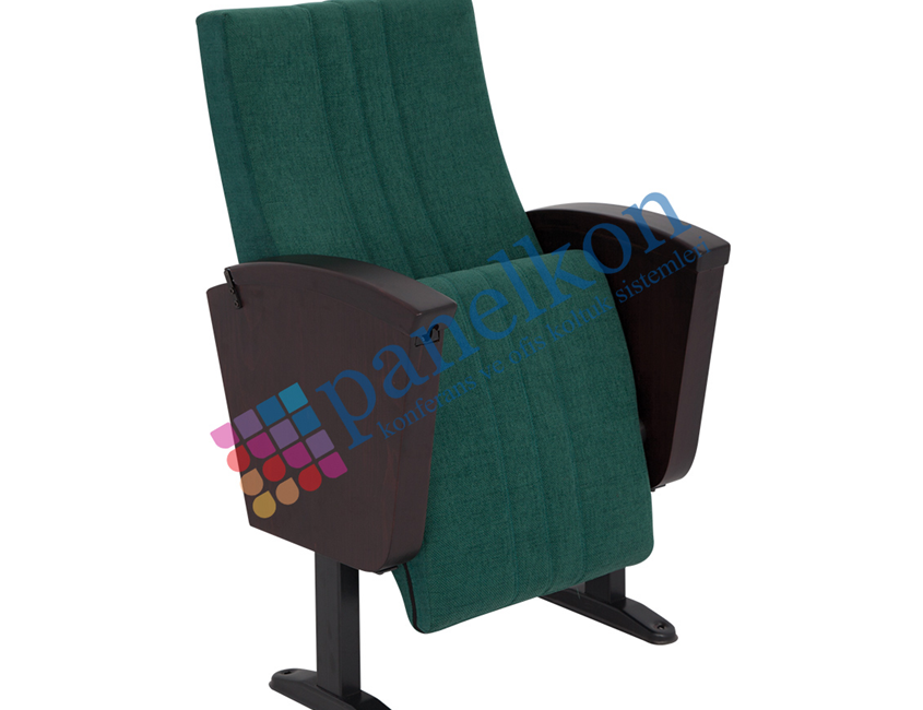 Ilgın Half Wooden Chair with Hidden Writing Tablet Upholstered Back and Seat