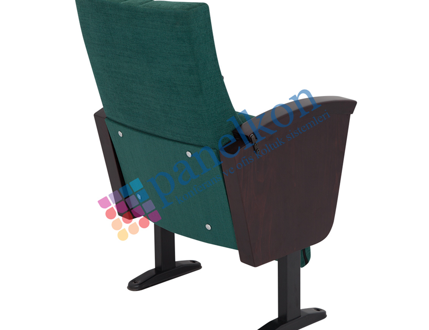 Ilgın Half Wooden Chair with Hidden Writing Tablet Upholstered Back and Seat