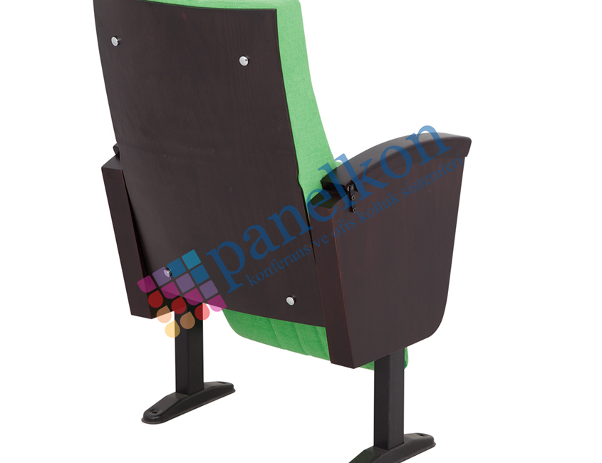  Ilgın Half Wooden Back, Long Wooden Upholstered Seat with Built-in Writing Table Chair,