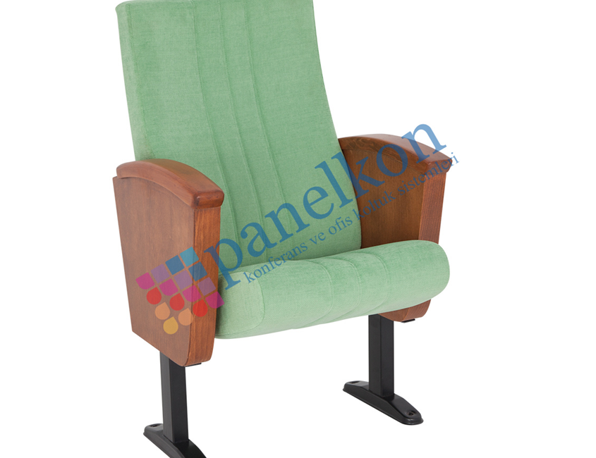  Ilgın Half Wooden Arm, Upholstered Back and Seat