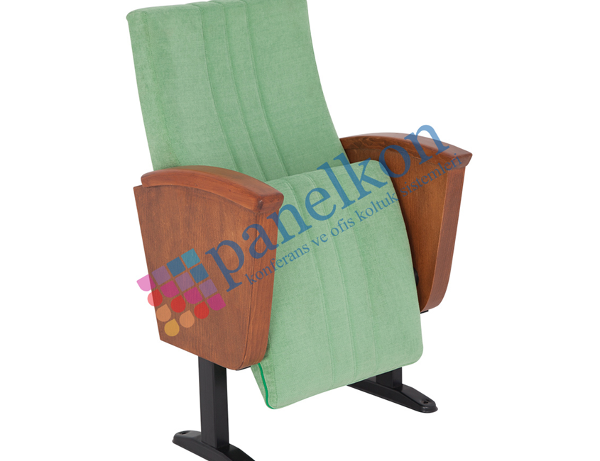  Ilgın Half Wooden Arm, Upholstered Back and Seat