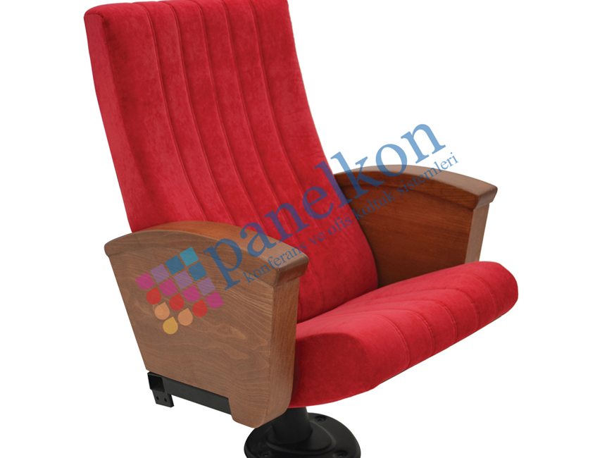 Ilgın single-leg conference chair with a movable seat and fully upholstered backrest