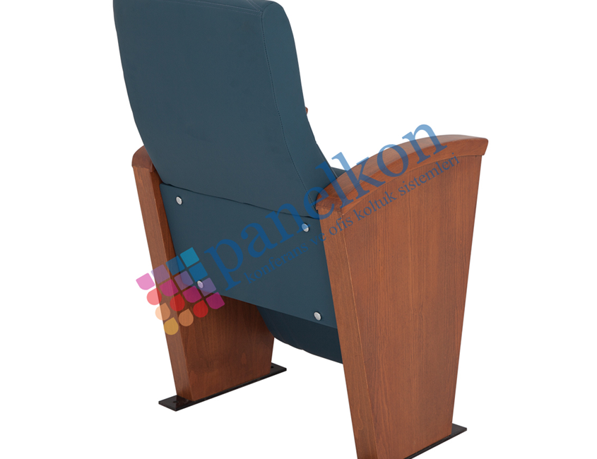 Kaşmir Long Wooden Arm Back Upholstered, Wooden Seat Chair