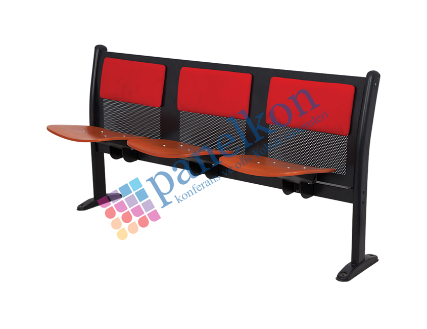 Luxurious Upholstered Triple Amphitheater Seating with Movable Table